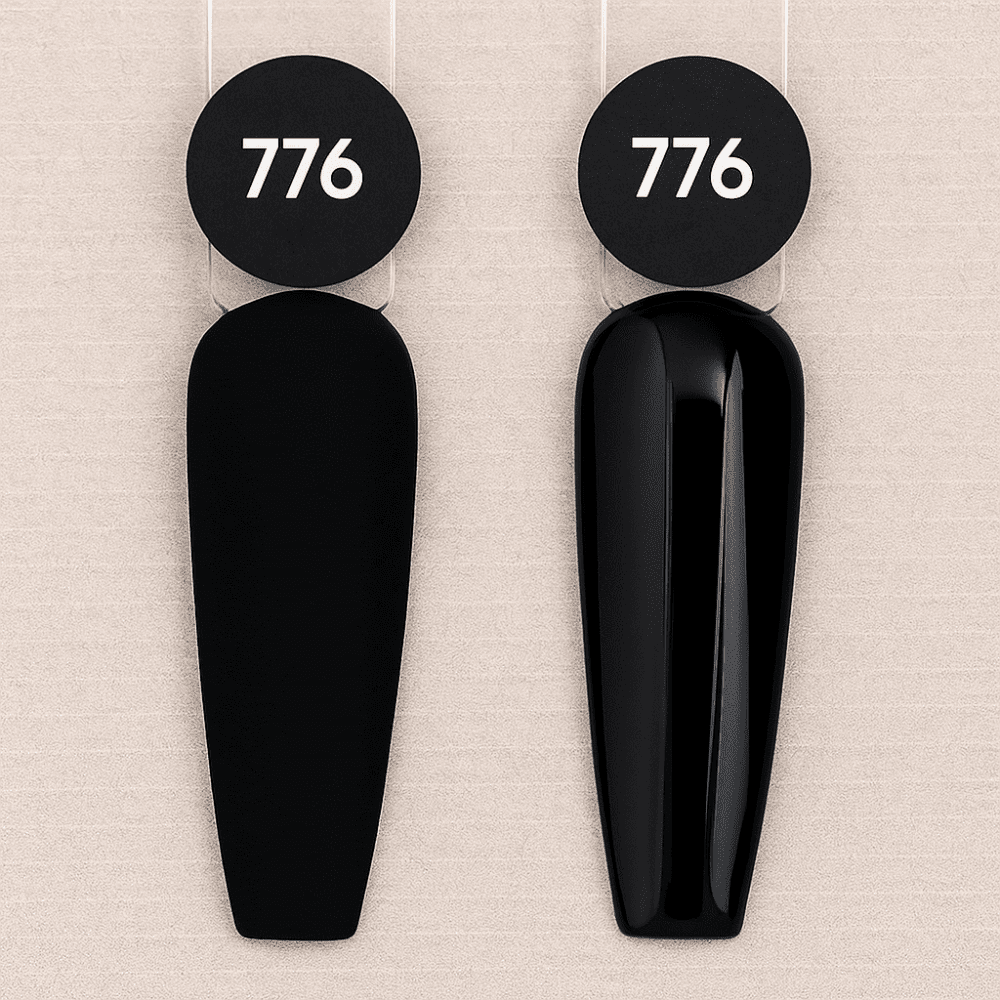 BLACK gellack - färgprov på UV/LED-härdande gel polish för salongsbruk.